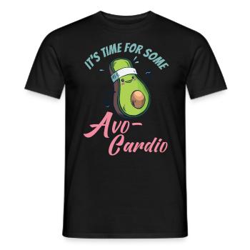 It's time for some Avo-cardio Fitness Avocado - Männer T-Shirt - Schwarz - Vorne - AI Model Male 178 light (178cm)