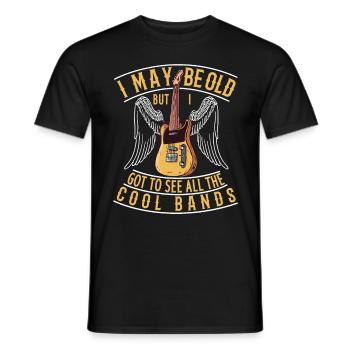 Ich bin alt aber habe alle coolen Bands gesehen - Männer T-Shirt - Schwarz - Vorne - AI Model Male 178 light (178cm)