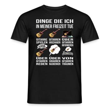 Gitarre Musiker Dinge in meiner Freizeit lustig - Männer T-Shirt - Schwarz - Vorne - AI Model Male 178 light (178cm)