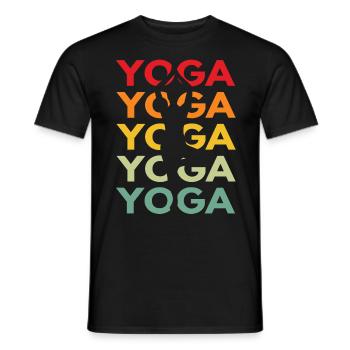 Retro Yoga Vintage Geschenk für Yogis - Männer T-Shirt - Schwarz - Vorne - AI Model Male 178 light (178cm)