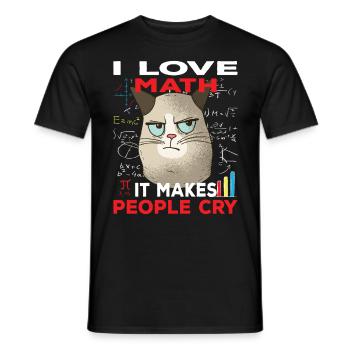 Katze lustiges Mathe-Geschenk ich liebe Mathe - Männer T-Shirt - Schwarz - Vorne - AI Model Male 178 light (178cm)