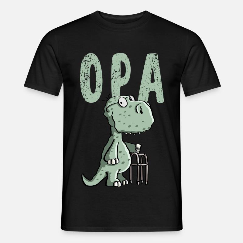 Opa Dinosaurier - Großvater - Geschenk - Männer T-Shirt - Schwarz