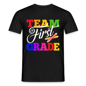 Équipe 1er 1er Grade Retour à l'école - T-shirt homme - noir - Devant - AI Model Male 178 light (178cm)