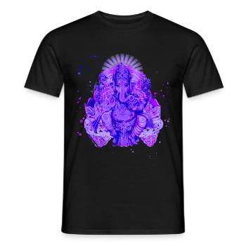 Ganesha*Fullmoon*GoA*Trance*Party - Männer T-Shirt - Schwarz - Vorne - AI Model Male 178 light (178cm)