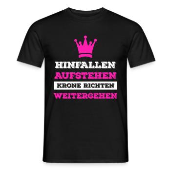 Fall, get up, check Crown, walk on - Men's T-Shirt - black - Front - AI Model Male 178 light (178cm)