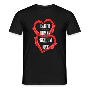 Amour anti racisme politique religion cadeau - T-shirt homme - noir - Devant - AI Model Male 178 light (178cm)