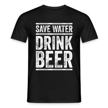 Spare Water Drink Beer Statement Gift - Men's T-Shirt - black - Front - AI Model Male 178 light (178cm)