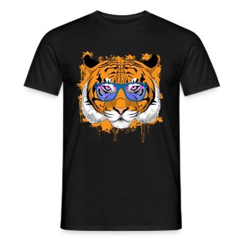 Cadeau tigre cool - T-shirt homme - noir - Devant - AI Model Male 178 light (178cm)
