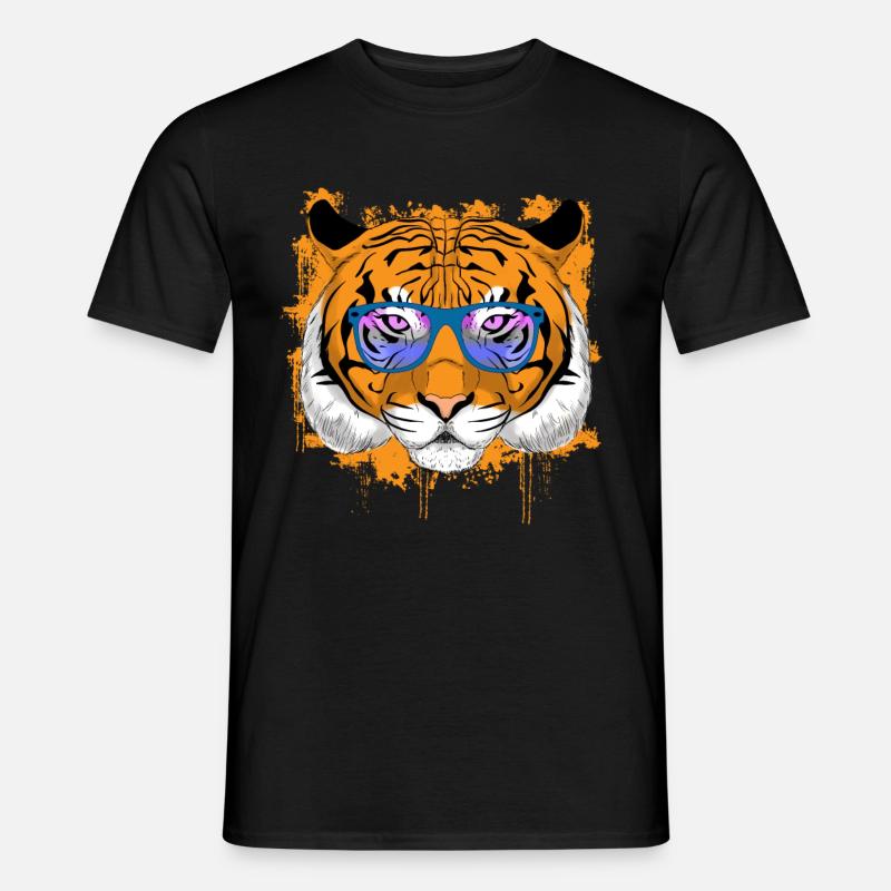 Cooler Tiger Geschenk - Männer T-Shirt - Schwarz