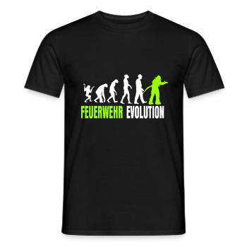 Feuerwehr Evolution. - Männer T-Shirt - Schwarz - Vorne - AI Model Male 178 light (178cm)