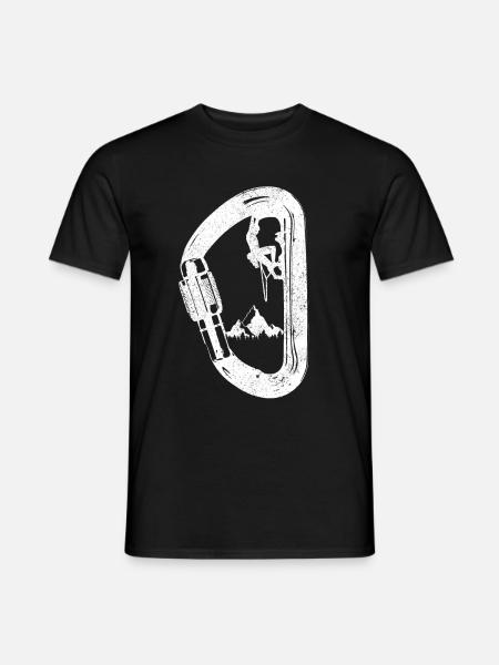 Klettern Bergsteigen Karabiner Kletterer Geschenk - Männer T-Shirt - Schwarz