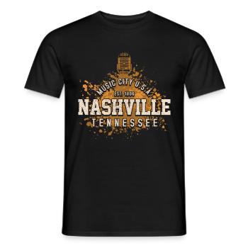Nashville Tennessee Country Musique - T-shirt homme - noir - Devant - AI Model Male 178 light (178cm)