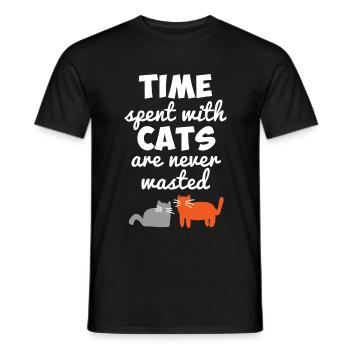 Katze,kitty,animal,funny,humor,tier,Fellnase - Männer T-Shirt - Schwarz - Vorne - AI Model Male 178 light (178cm)