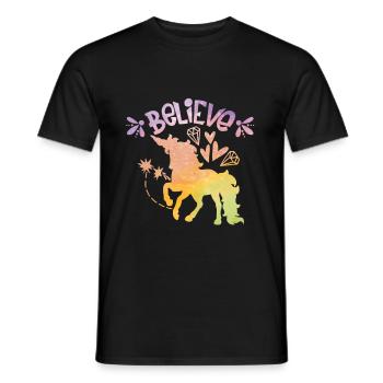 Unicorn, unicorns, i love unicorns, gift - Men's T-Shirt - black - Front - AI Model Male 178 light (178cm)