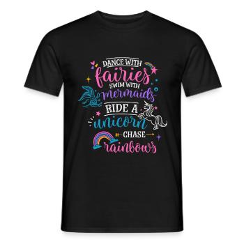 Unicorn, unicorns, i love unicorns, gift - Men's T-Shirt - black - Front - AI Model Male 178 light (178cm)