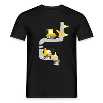 Children's t-shirt construction site - excavator - Men's T-Shirt - black - Front - AI Model Male 178 light (178cm)