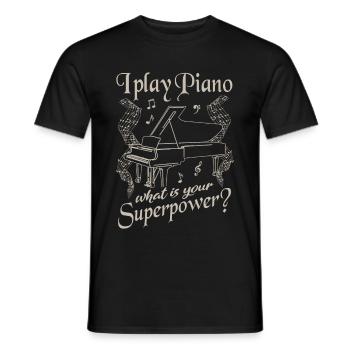 Piano cours de piano piano - T-shirt homme - noir - Devant - AI Model Male 178 light (178cm)