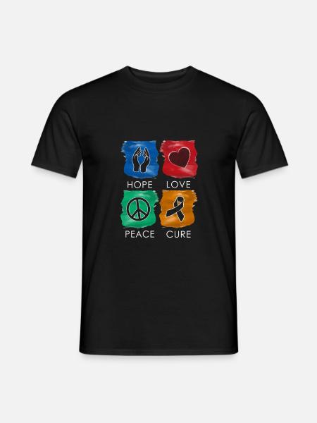 Hope Love Peace Cure Leucémie - T-shirt homme - noir