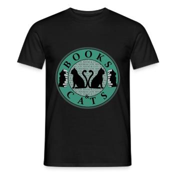 Lire, Chats, Livres, Femmes, Cadeau, Vintage - T-shirt homme - noir - Devant - AI Model Male 178 light (178cm)