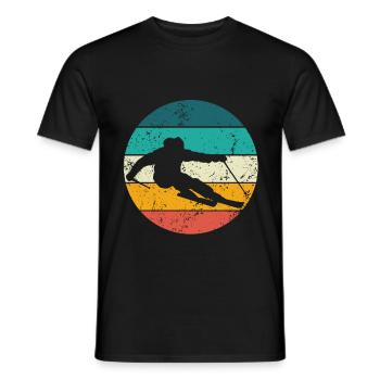Cadeau de ski vintage pour les skieurs Sports d’hiver - T-shirt homme - noir - Devant - AI Model Male 178 light (178cm)