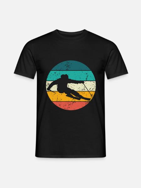 Vintage Ski Geschenk für Skifahrer Wintersport - Mænd T-shirt - sort