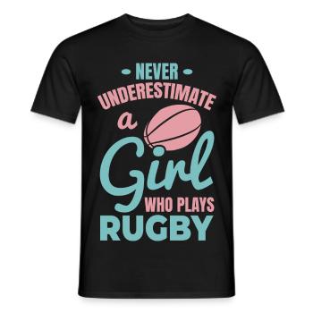 Rugby Spieler Mädchen - Männer T-Shirt - Schwarz - Vorne - AI Model Male 178 light (178cm)