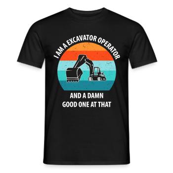 Bagger Baggerfahrer Baggerwagen - Männer T-Shirt - Schwarz - Vorne - AI Model Male 178 light (178cm)