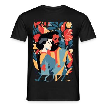Abstract Art Man and Woman - Men's T-Shirt - black - Front - AI Model Male 178 light (178cm)