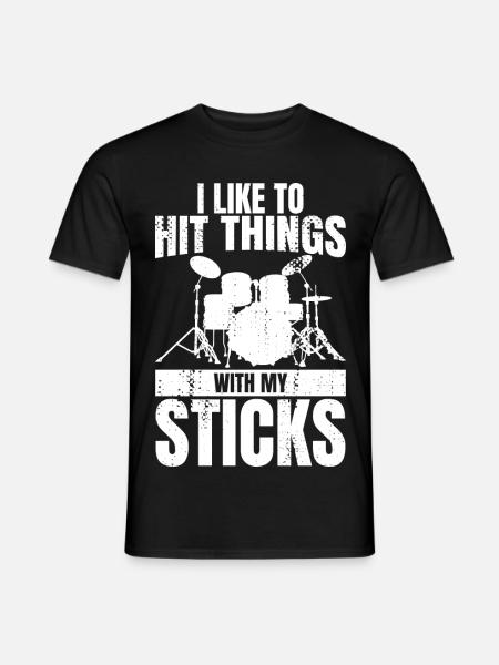 Funny Drummer Joke - Men's T-Shirt - black