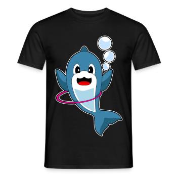 Dolphin Fitness Hoop Workout Gymnastics - Men's T-Shirt - black - Front - AI Model Male 178 light (178cm)