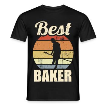 Funny Baker - Men's T-Shirt - black - Front - AI Model Male 178 light (178cm)