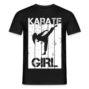 Karate Girl - Men's T-Shirt - black - Front - AI Model Male 178 light (178cm)