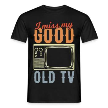 Télévision à tube - T-shirt homme - noir - Devant - AI Model Male 178 light (178cm)