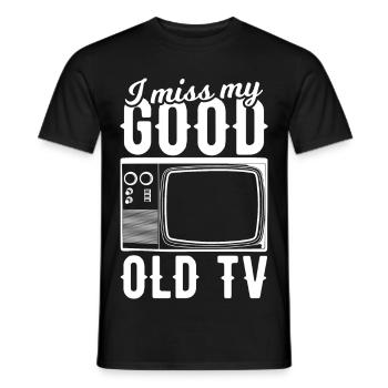 Mon vieux téléviseur me manque - T-shirt homme - noir - Devant - AI Model Male 178 light (178cm)