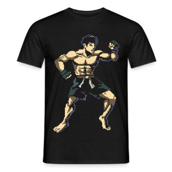 Kickboxer Pixel Grafik - Männer T-Shirt - Schwarz - Vorne - AI Model Male 178 light (178cm)