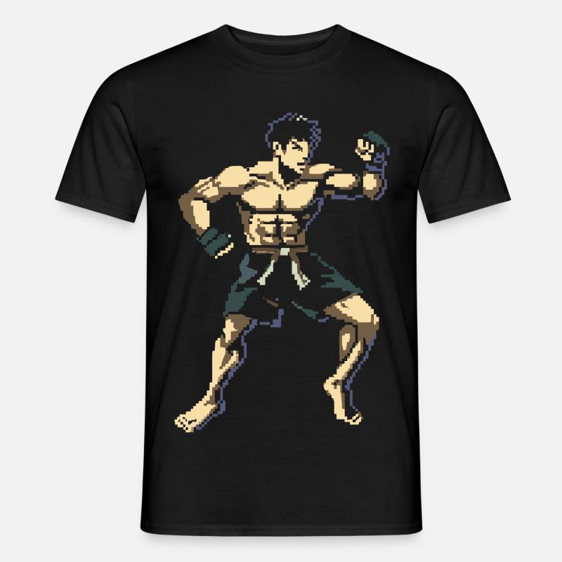 Kickboxer Pixel Grafik - Männer T-Shirt - Schwarz