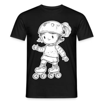 Roller skater - Men's T-Shirt - black - Front - AI Model Male 178 light (178cm)