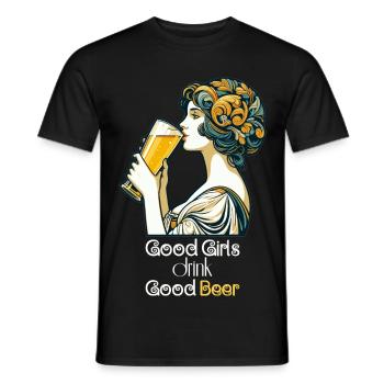 Bonne fille boire bonne bière cadeau - T-shirt homme - noir - Devant - AI Model Male 178 light (178cm)