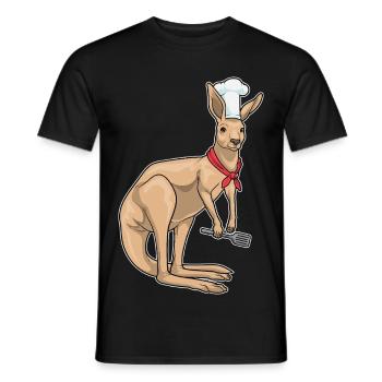 Känguru Koch Pfannenwender Kochen - Männer T-Shirt - Schwarz - Vorne - AI Model Male 178 light (178cm)