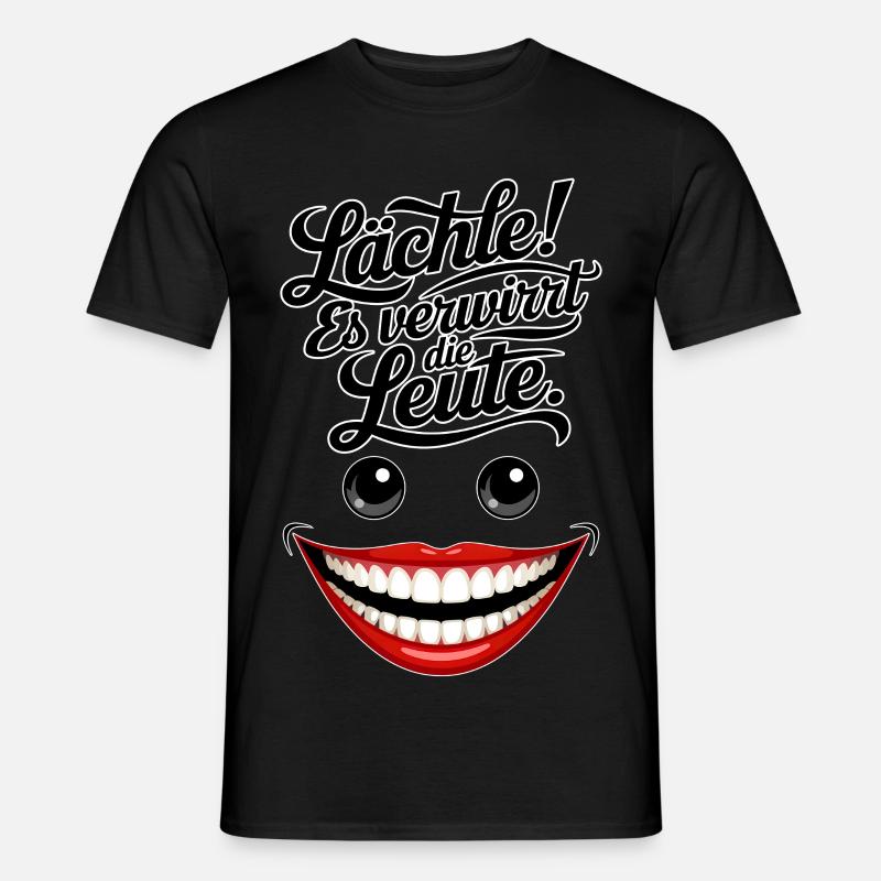 Immer lächeln - Männer T-Shirt - Schwarz