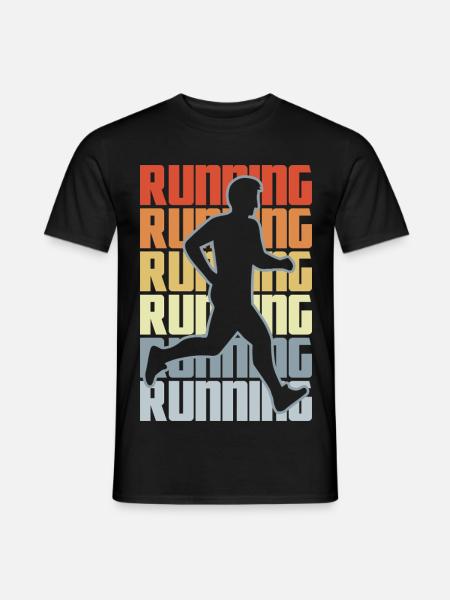 Vintage Laufen - Männer T-Shirt - Schwarz