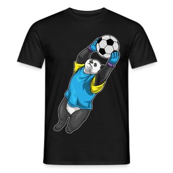 Panda Torwart Fußball - Männer T-Shirt - Schwarz - Vorne - AI Model Male 178 light (178cm)
