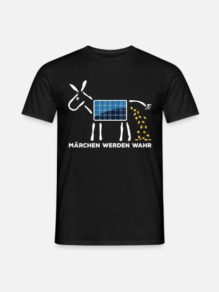 Märchen werden wahr - Goldesel - Photovoltaik - Männer T-Shirt - Schwarz