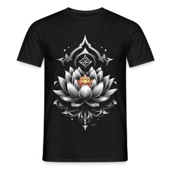 Lotus Metallic Mandala - Männer T-Shirt - Schwarz - Vorne - AI Model Male 178 light (178cm)