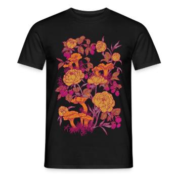 PFINGSTROSEN UND PFIFFERLINGE - Männer T-Shirt - Schwarz - Vorne - AI Model Male 178 light (178cm)