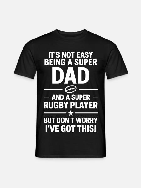 Super Dad Rugby Funny Father Gift - Mænd T-shirt - sort