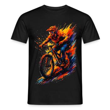 Mountainbiking Mountainbiker MTB cool Geschenk - Männer T-Shirt - Schwarz - Vorne - AI Model Male 178 light (178cm)