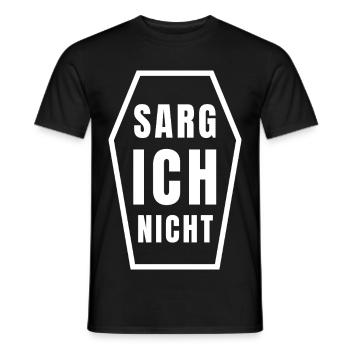 COFFIN I DON'T - funny gothic saying - Men's T-Shirt - black - Front - AI Model Male 178 light (178cm)