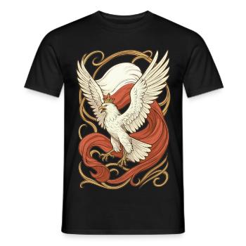 Poland Polska Eagle Flag Art Nouveau Gift - Men's T-Shirt - black - Front - AI Model Male 178 light (178cm)