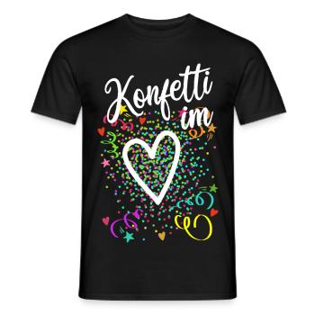 Confetti in the Heart - Carnival in the Blood - Men's T-Shirt - black - Front - AI Model Male 178 light (178cm)